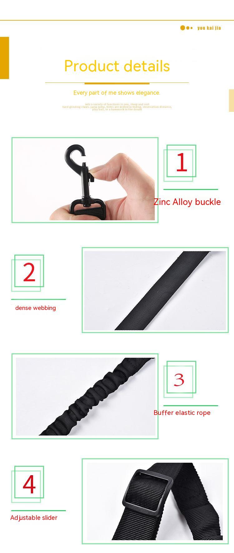 Pet Car Seat Belt Elastic Telescopic Car Towing Motorcar Rope