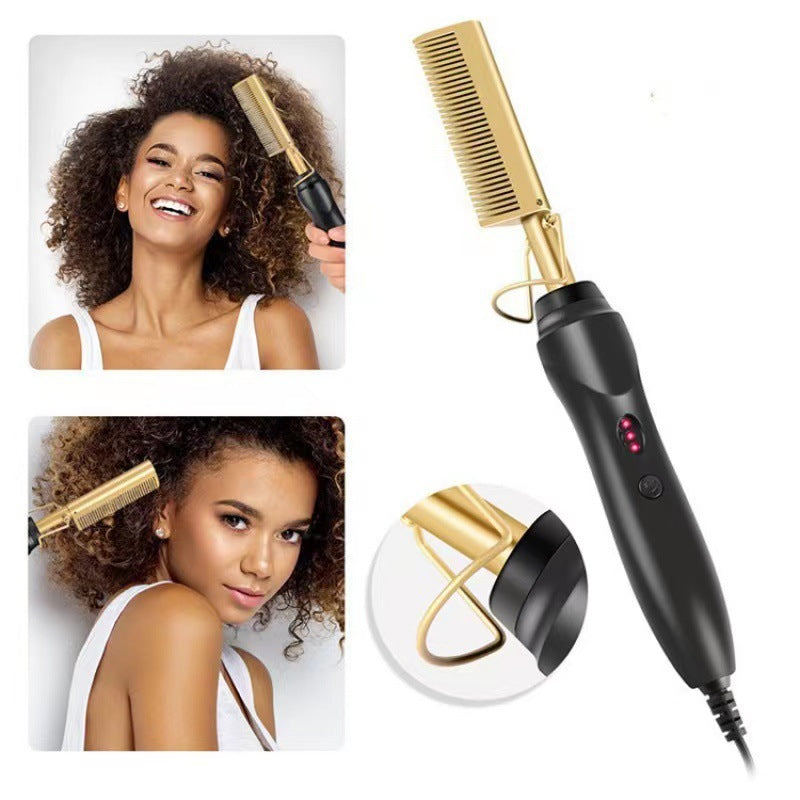 Straight Hair Curly Hair Household Wet And Dry Dual-Use Straight Hair Comb Multifunctional Electric Heating Comb Curling Hair Wand