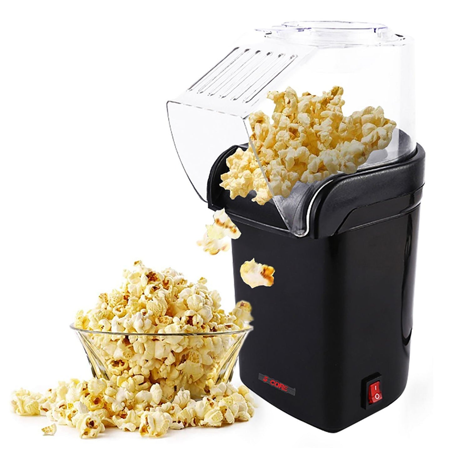 5 Core Hot Air Popcorn Popper 1200W Electric Popcorn Machine Kernel Corn Maker, Bpa Free, 16 Cups, 95% Popping Rate, 3 Minutes Fast, No Oil Healthy Snack for Kids Adults, Home, Party & Gift POP B